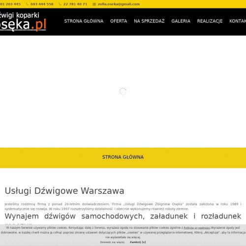 Warszawa - wynajem żurawi