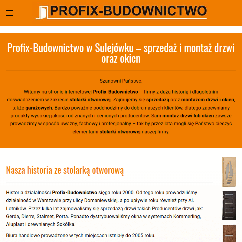 Drzwi wewnętrzne z ościeżnicą w Warszawie